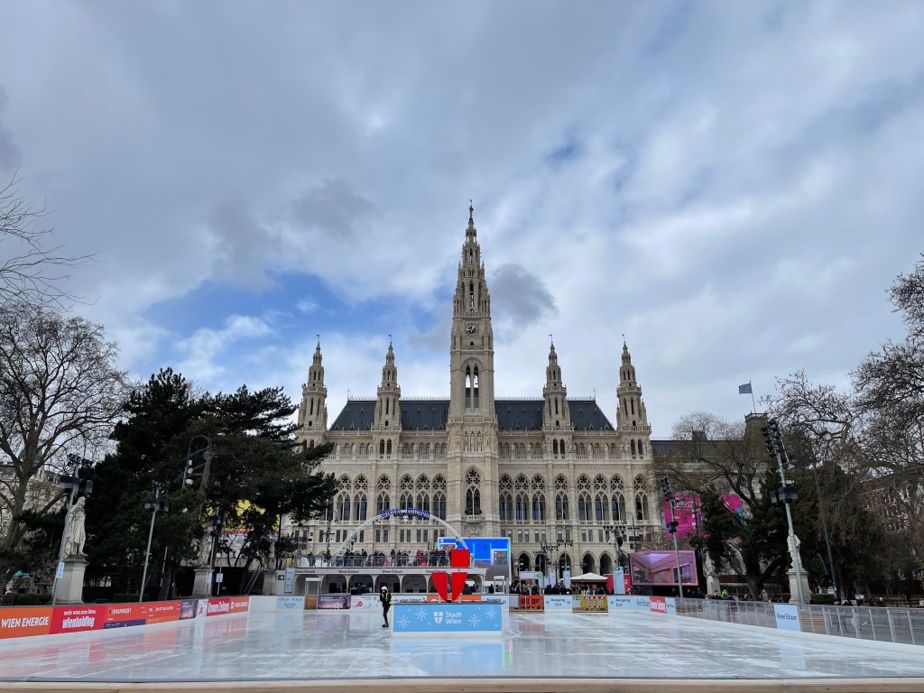 The Vienna Ice World at City Hall Square in Austria, Europe.