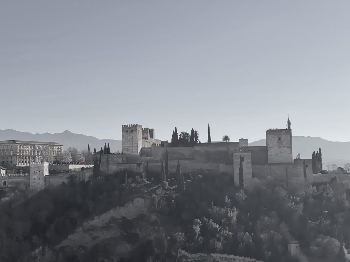 A view of the Alhambra from Iglesia de San Nicolas in Granada, Spain.