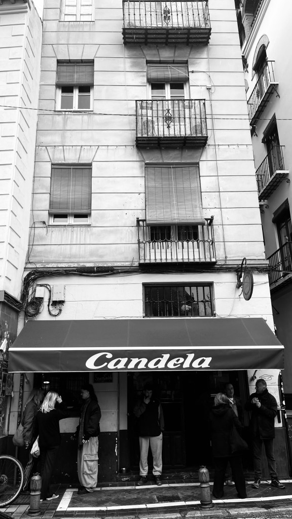 The street view of Bar Candela in Granada, Spain.