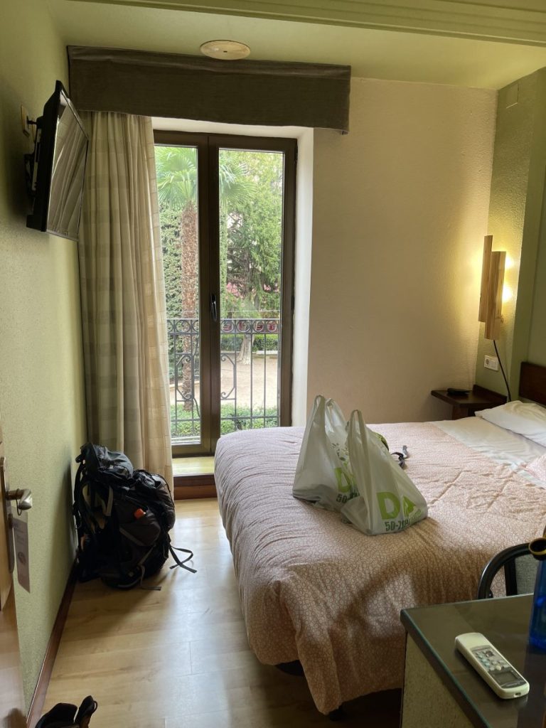 One of the bedrooms at Hostal Concejo, in Salamanca, Spain.