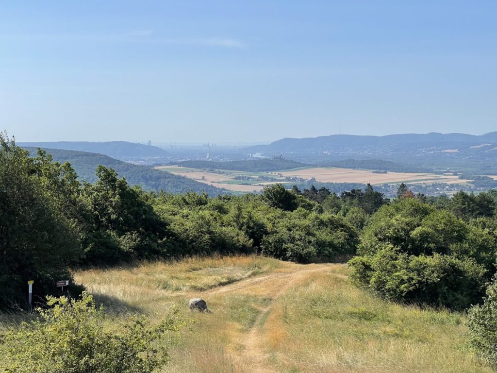 The magnificent view of Vienna (Wien) from the Michelberg on the Weinviertel St James Way in Austria.